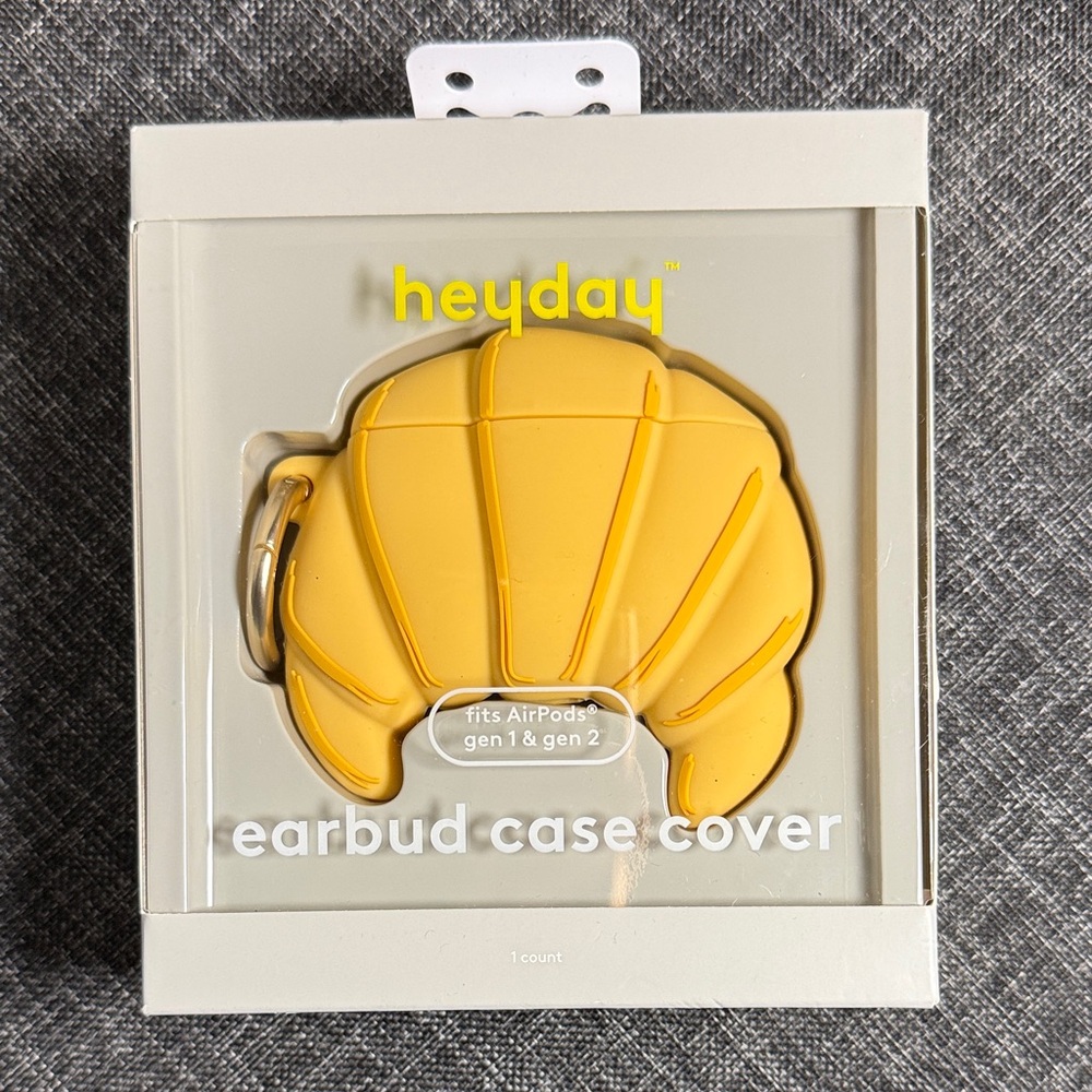 Heyday Yellow Croissant Earbud Case NIB NWT